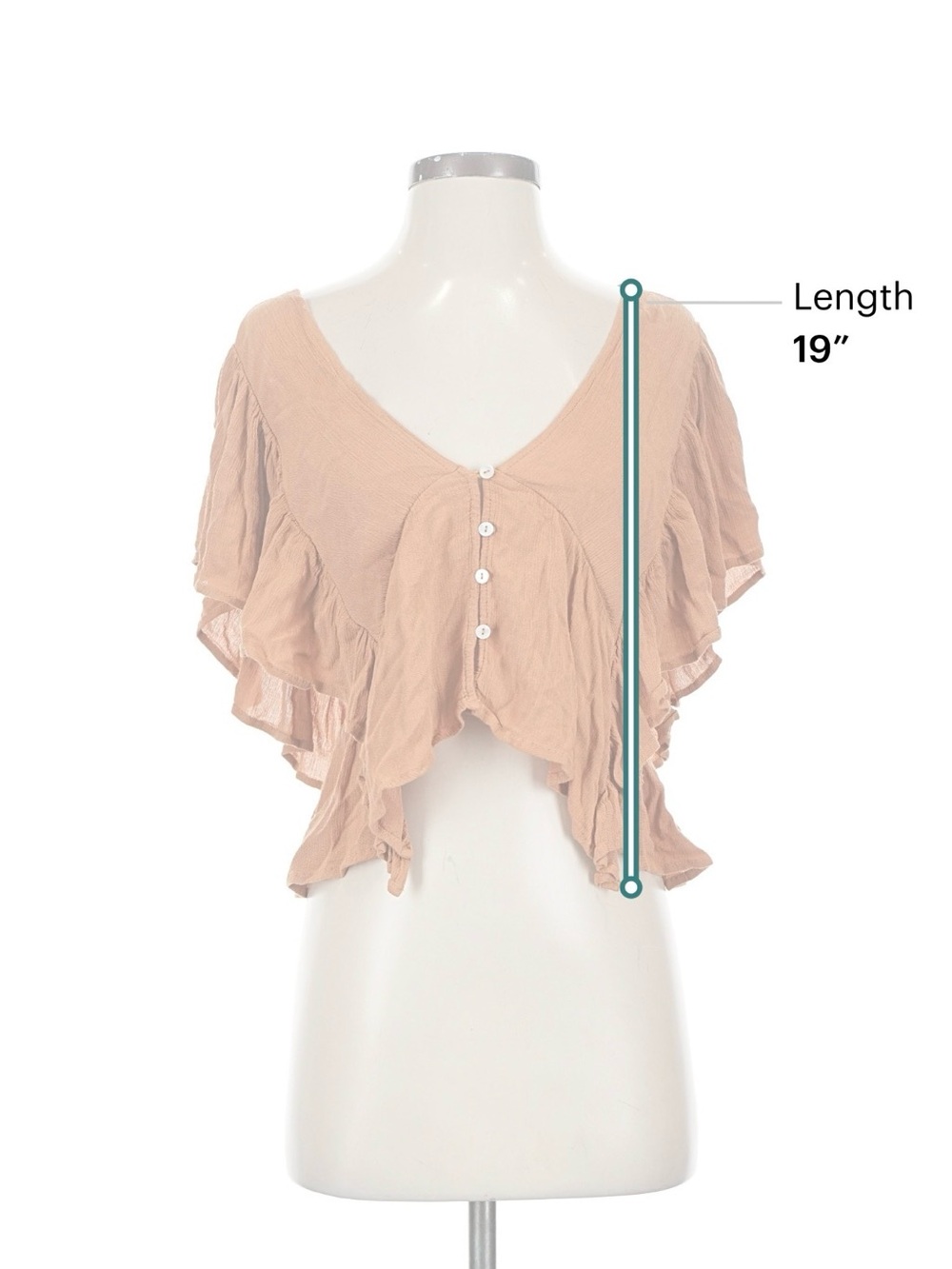 ILLA ILLA Rust Boho Ruffle Button Front Top | Open Back - Picture 5 of 7
